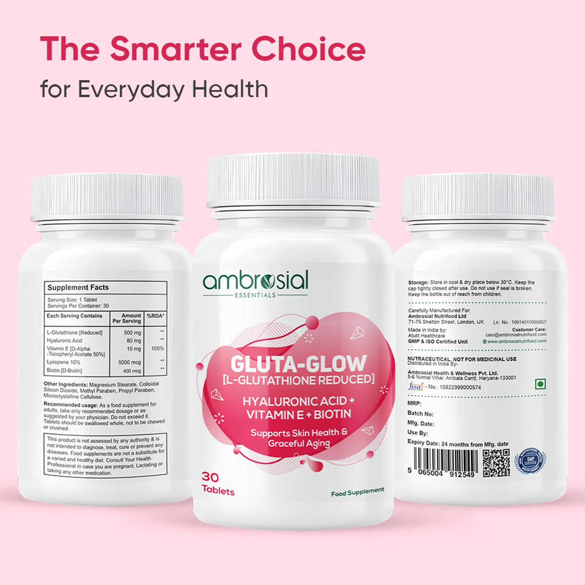 Gluta-Glow L-Glutathione 500mg Tablets
