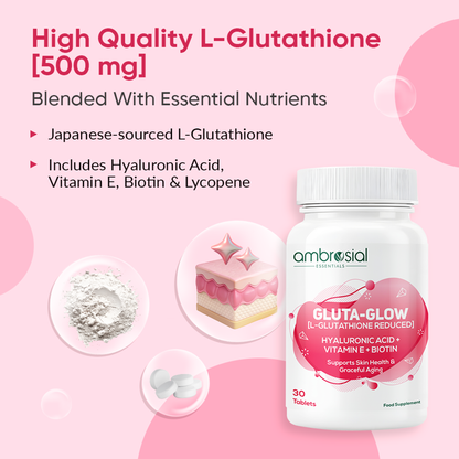 Gluta-Glow L-Glutathione 500mg Tablets