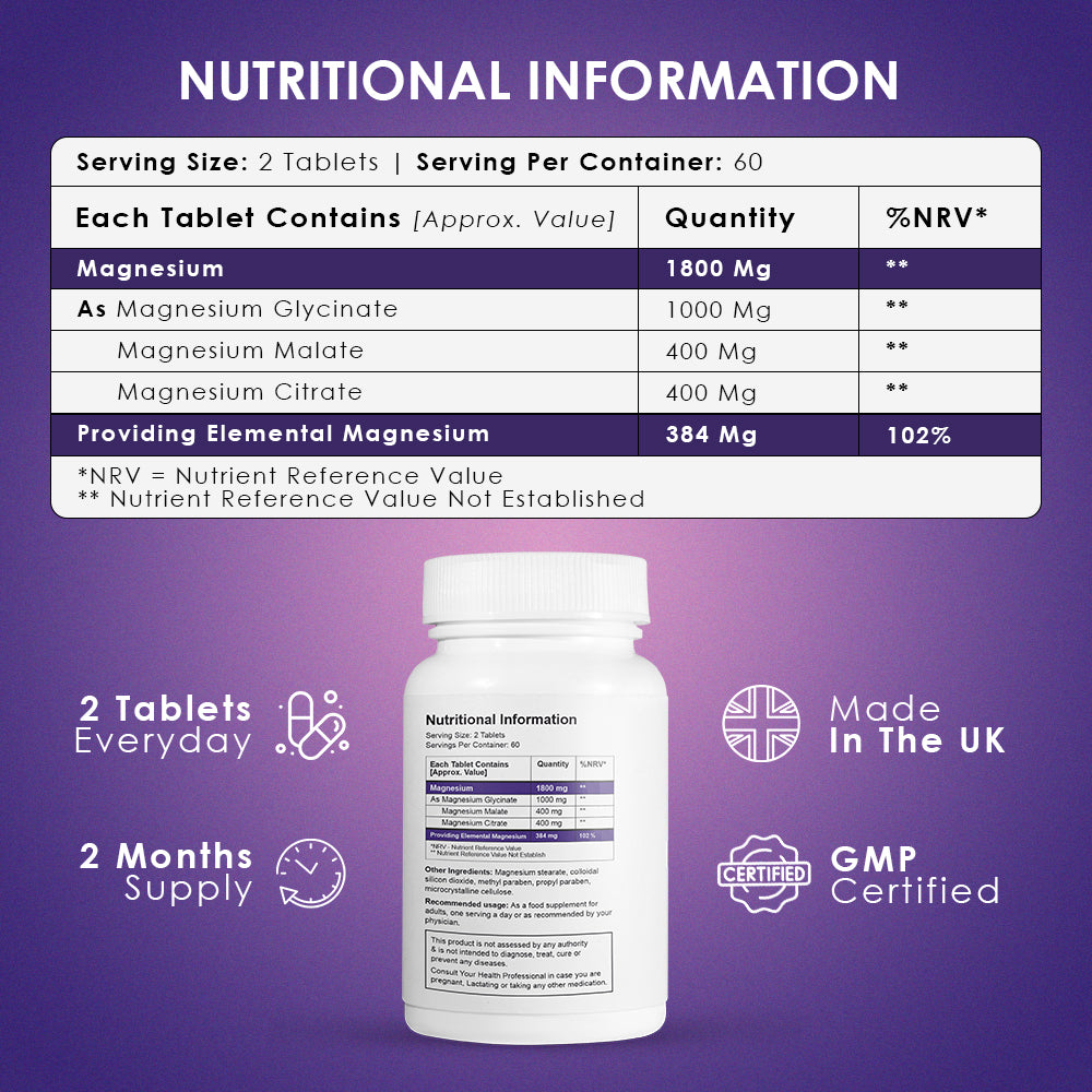 Magnesium Glycinate 3-in-1 Complex 1800mg