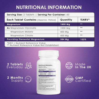 Magnesium Glycinate 3-in-1 Complex 1800mg
